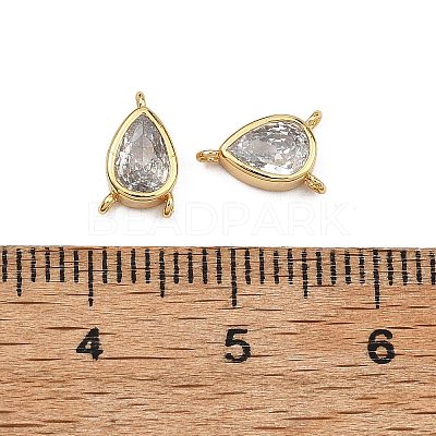 SHEGRACE Brass Pave Clear Cubic Zirconia Teardrop Chandelier Component Links XGRQ2O339-428G-1