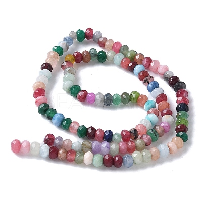Dyed Natural Malaysia Jade Rondelle Beads Strands X-G-E316-2x4mm-55-1