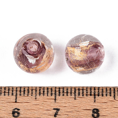 Handmade Gold & Silver Foil Glass Beads FOIL-N030-03A-01B-1