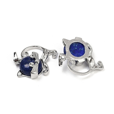 Dyed Natural Lapis Lazuli Kitten Pendants G-J386-C17-22-1