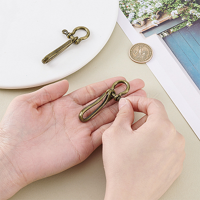 2Pcs Alloy Shackle Clasps with S Hook Clasps FIND-PH0026-11B-AB-1
