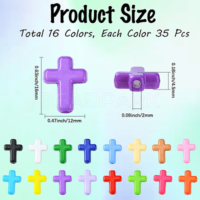560Pcs 16 Colors Opaque Acrylic Beads SACR-PA0001-01-1
