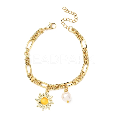 Cat Eye Charm Bracelets BJEW-JB12420-02-1