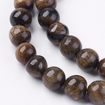 Natural Tiger Eye Round Bead Strands X-G-R200-10mm-1