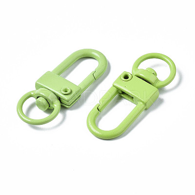 Spray Painted Eco-Friendly Alloy Swivel Snap Hooks Clasps PALLOY-T080-02S-NR-1