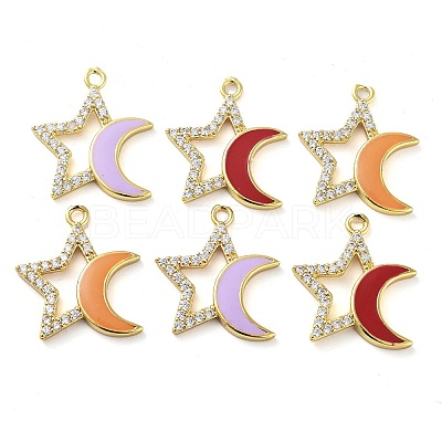 Brass Brass Micro Pave Cubic Zirconia Pendants KK-F871-17G-1