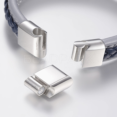 Braided Leather Cord Bracelets BJEW-H561-03-1