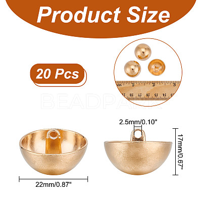 20Pcs 1-Hole Alloy Shank Buttons FIND-UN0002-83MG-1