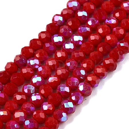Electroplate Opaque Solid Color Glass Beads Strands EGLA-A044-P2mm-L02-1