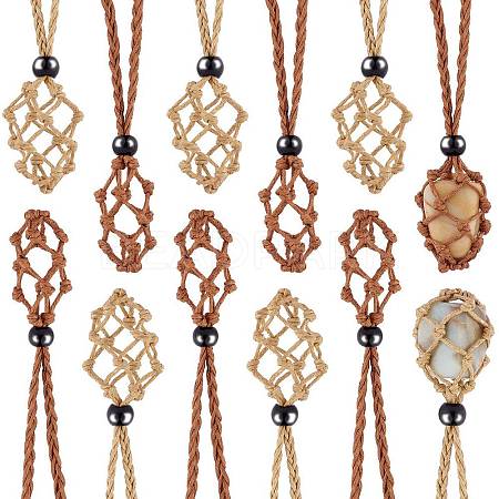 Braided Waxed Cotton Thread Cords Macrame Pouch Necklace Making AJEW-SW00018-1