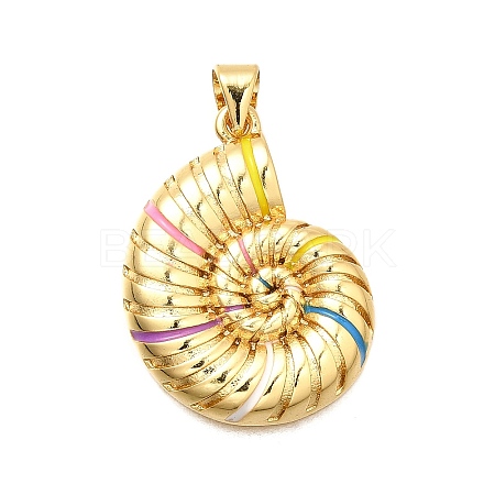 Brass Enamel Pendants KK-C087-27G-1