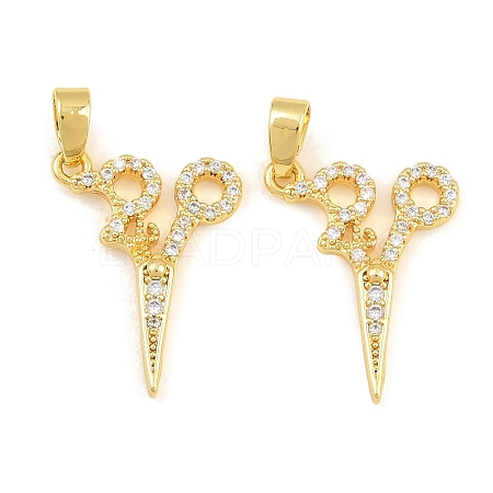 Brass Micro Pave Clear Cubic Zirconia Pendants CU-CBA9AB3-19G-1