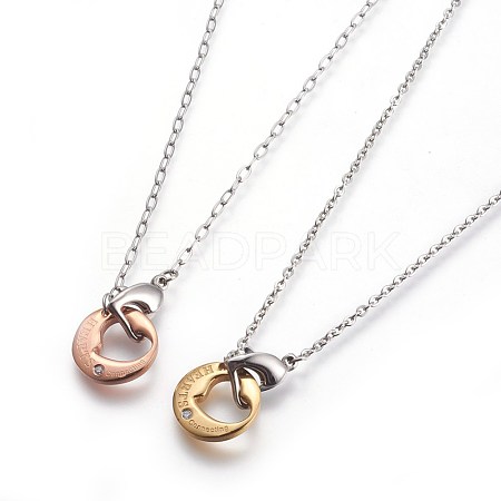 304 Stainless Steel Pendant Necklaces STAS-I099-01-1