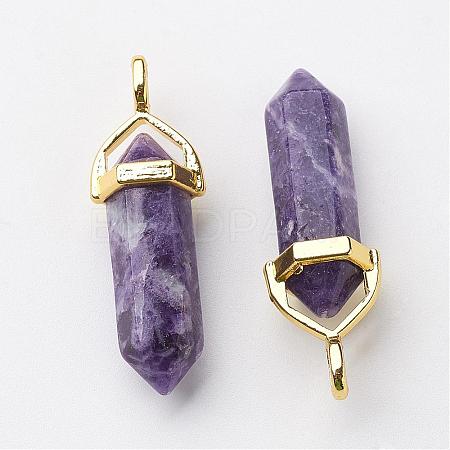 Natural Charoite Pointed Pendants G-G902-A03-1