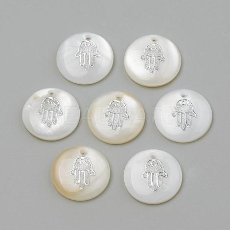 Freshwater Shell Pendants SHEL-Q010-002P-1