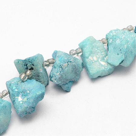 Electroplated Natural Agate Bead Strands G-G893-02-1