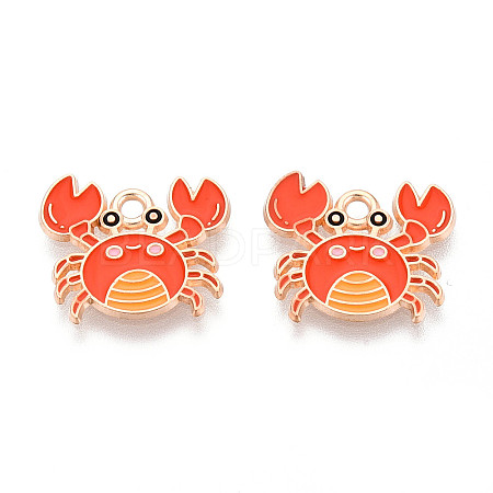 Marine Animals Alloy Enamel Pendants X-ENAM-T022-34G-1