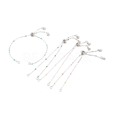 Adjustable Stainless Steel Slider Bracelets AJEW-JB00990-1