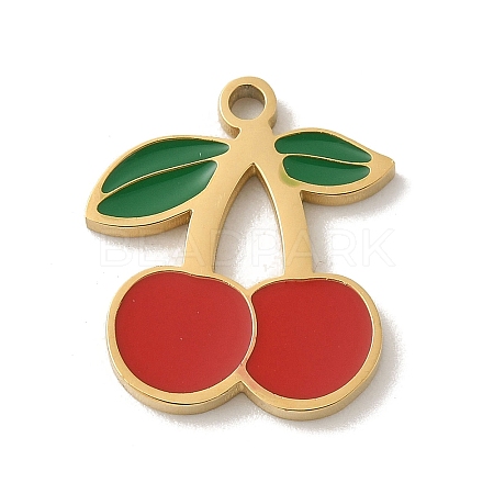 304 Stainless Steel Enamel Charms STAS-I322-84B-G-1