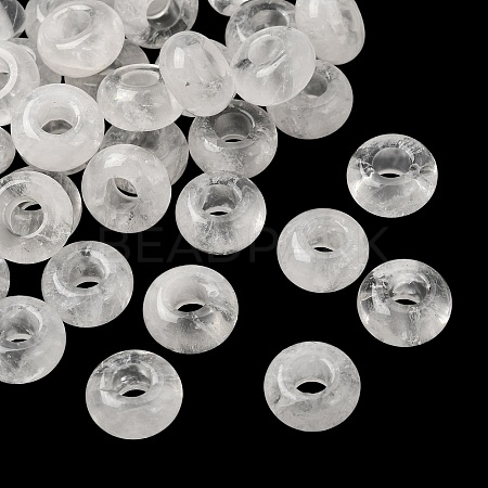 Natural Quartz Crystal European Large Hole Beads G-Q442-22-1