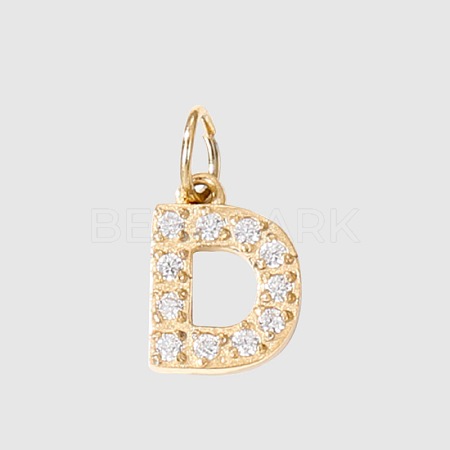 Stainless Steel Cubic Zirconia Pendants with Jump Rings FIND-PW0024-08D-1
