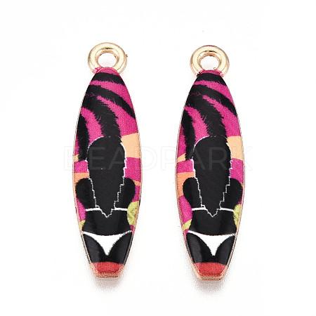 Alloy Enamel Pendants ENAM-T022-40KCG-08-1