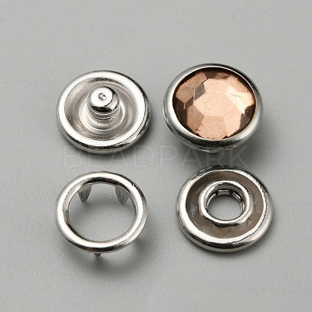 4Pcs Brass & Resin Snap Button BUTT-WH0028-79D-1