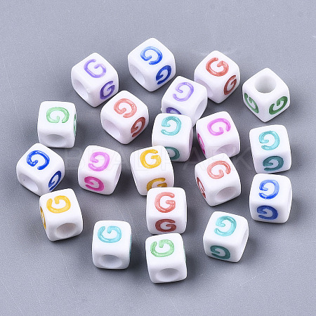 Opaque White Acrylic Beads SACR-R252-02G-1