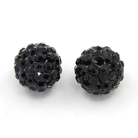 10MM Polymer Clay Grade A Rhinestone Pave Disco Ball Beads X-RB-H258-10MM-280-1