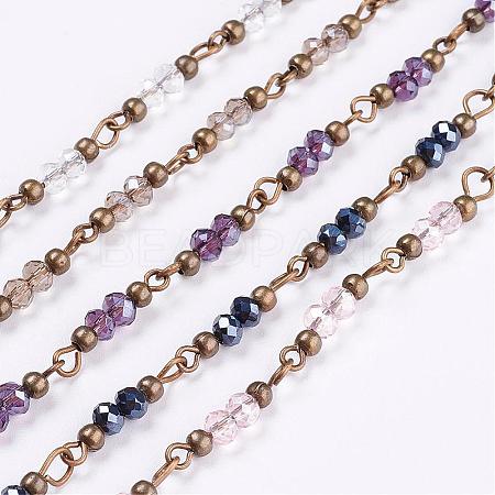Handmade Glass Beaded Chains AJEW-JB00320-1