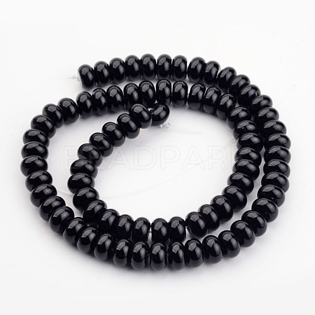 Natural Black Onyx Beads Strands X-G-H054-6x4mm-1