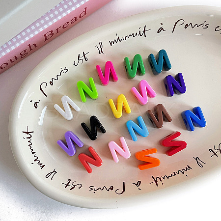 Opaque Acrylic European Beads OACR-M027-01N-1