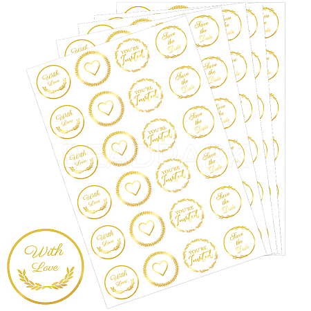 Word Gold Foil Self-adhesive Stickers DIY-WH20001-13H-1