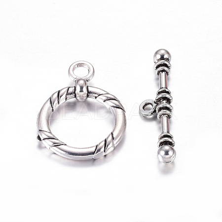 Tibetan Style Alloy Toggle Clasps X-LF10259Y-NF-1