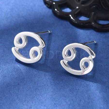 925 Sterling Silver Stud Earrings EJEW-K303-01S-04-1