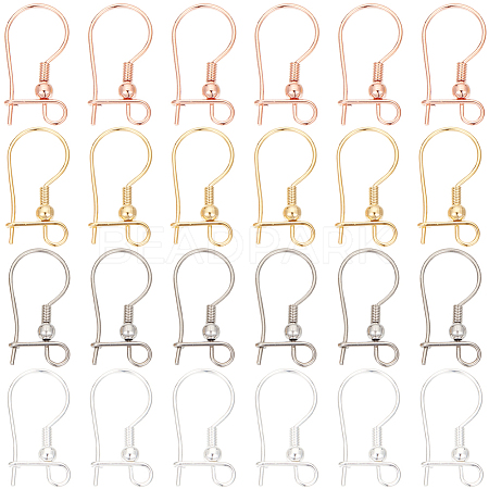 48Pcs 4 Colors 316L Surgical Stainless Steel Hoop Earring Findings STAS-SC0008-51-1