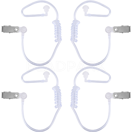 5Pcs PVC Plastic Replacement Acoustic Coil Tube with Earbuds KY-BBC0001-04-1