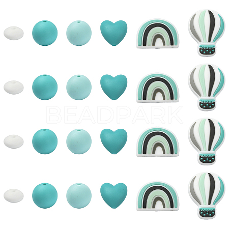 26Pcs Food Grade Eco-Friendly Silicone Beads SIL-YW0002-42A-1