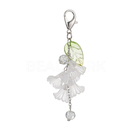 Acrylic Flower Pendant Decoration HJEW-JM01317-1