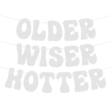 Paper Word Older Wiser Hotter Garlands AJEW-WH0332-88-1