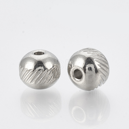 Non-Tarnish 201 Stainless Steel Spacer Beads X-STAS-T034-8mm-02-1