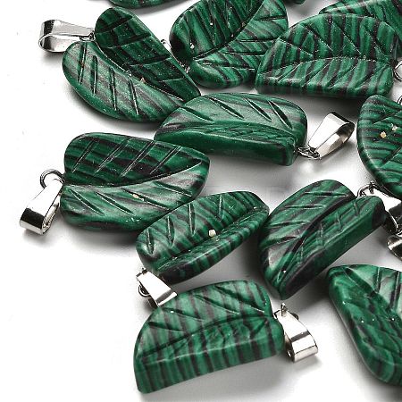 Synthetic Malachite Pendants G-B127-01P-05-1