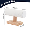 T-Shaped Bar PU Leather Bracelet Display Stands with Wooden Base AJEW-WH0471-127C-2
