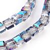 Electroplate Glass Beads Strands EGLA-D018-4x4mm-16-3