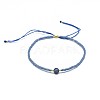 Adjustable Natural Lapis Lazuli Braided Bead Bracelets BJEW-F391-A10-3