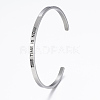 304 Stainless Steel Inspirational Cuff Bangles BJEW-K173-12P-1