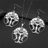 304 Stainless Steel Dangle Earrings & Pendant Necklaces Sets FS-WGEFFE7-01-1