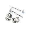 100Pcs 304 Stainless Steel Stud Earring Findings STAS-YW0001-43G-3