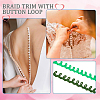 20 Yards 10 Colors Chinlon Braid Trims with Elastic Button Loops SRIB-BC0001-04-5