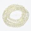Electroplate Transparent Glass Beads Strands EGLA-A034-T2mm-H21-4
